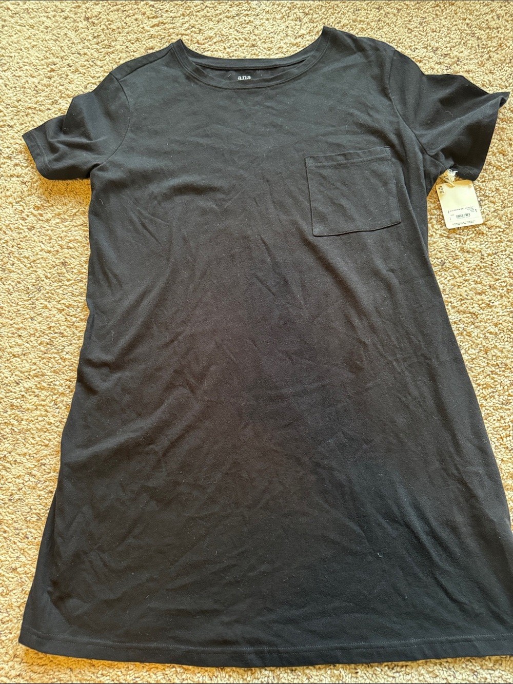 A.n.a Black Pocket T-Shirt Dress